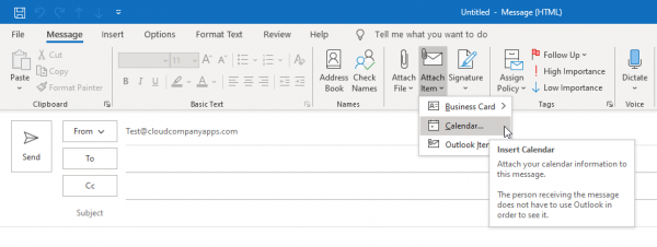 Send calendar availability in Outlook CloudCompanyApps Send calendar availability in Outlook CloudCompanyApps