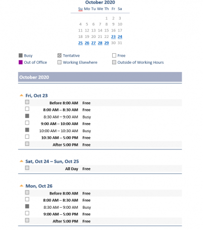 Send calendar availability in Outlook CloudCompanyApps Send calendar availability in Outlook CloudCompanyApps